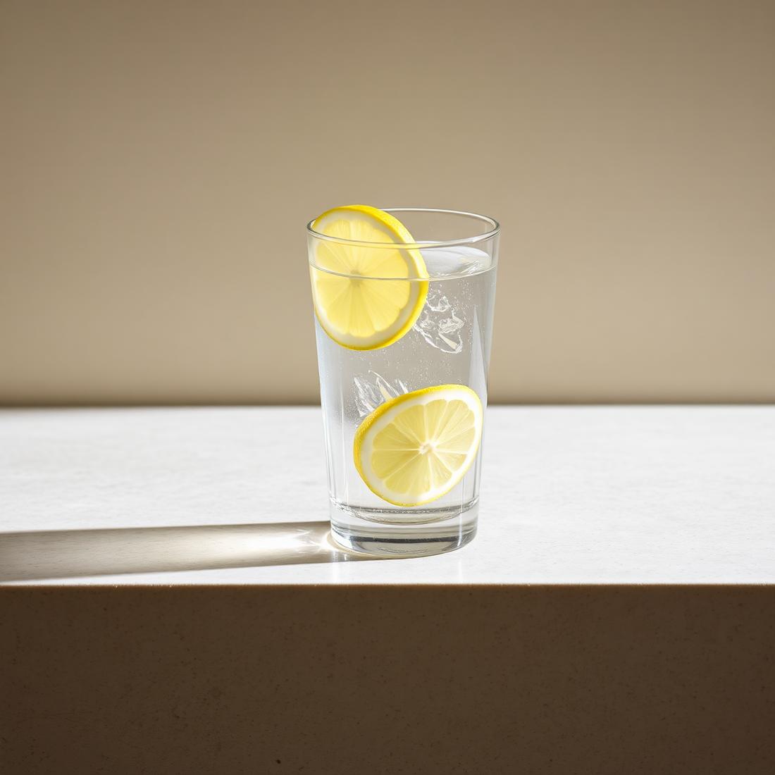Glass of lemon water